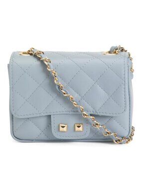 PERSAMAN NEW YORK Made In Italy Leather Quilted Crossbody